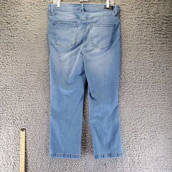 Nicole Miller Jean Womens 10 Blue High Rise Kick Boot Stretch Denim Cropped - Picture 12 of 13